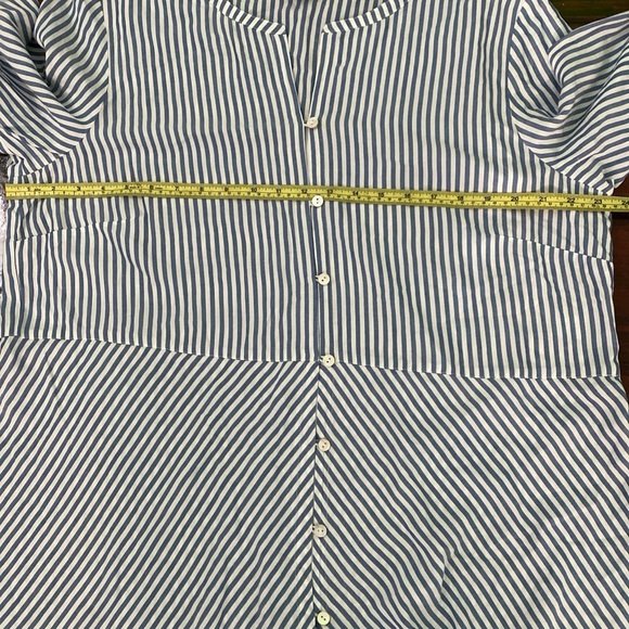 J. Jill Women's Tunic Top White & Blue Stripe Button Up Shirt Blouse SZ XL (B-6) - Picture 10 of 11